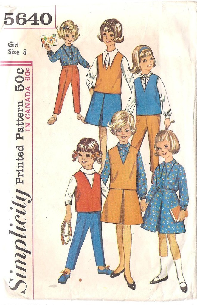 5640 Vintage Simplicity Sewing Pattern Skirt Top Pants Blouse