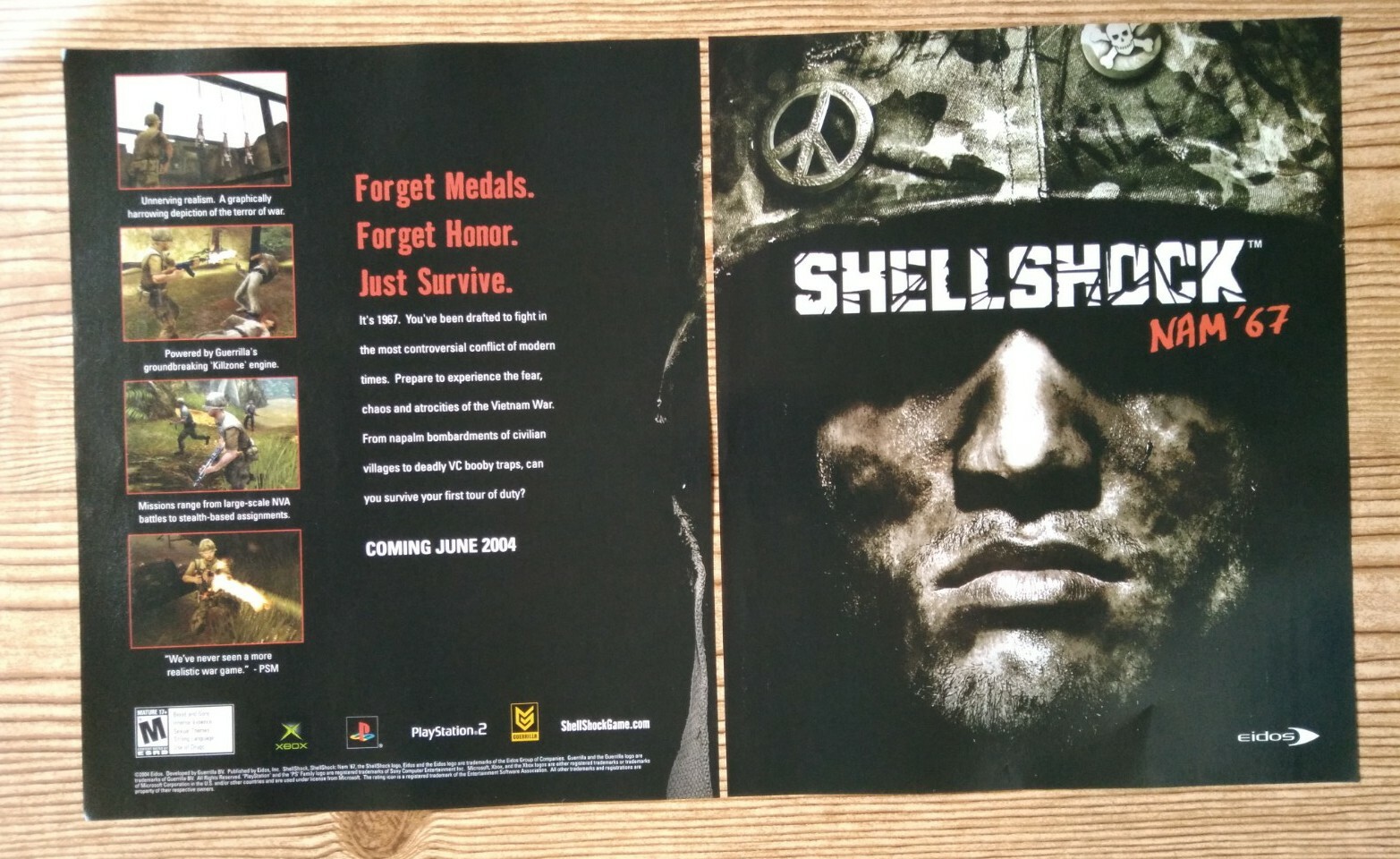 ShellShock: Nam '67 PS2 Playstation 2 2004 Vintage Print Ad/Poster Official Rare