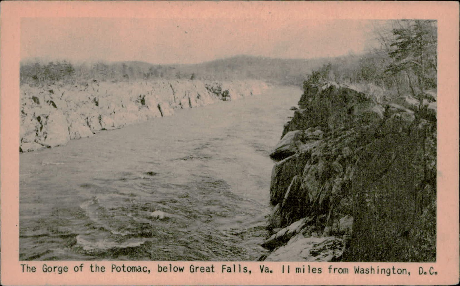 Postcard: The Gorge of the Potomac, below Great Falls, Va. Il miles fr