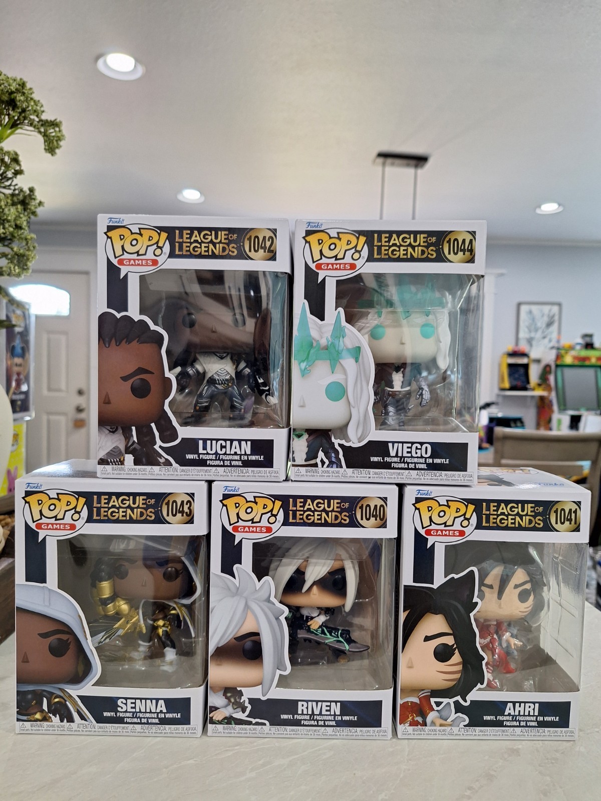 Funko Pop Games League of Legends Lot Set Bundle Lucian Viego Riven Senna Ahri