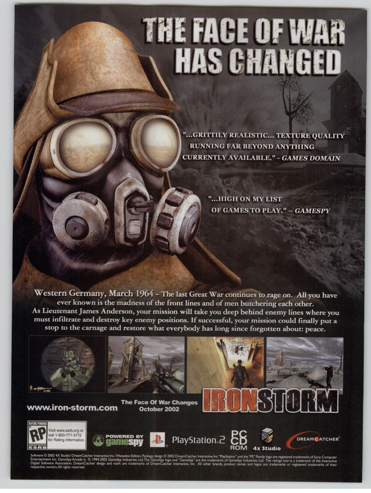 Iron Storm PC 2002 Vintage Game Print Ad/Poster Official Big Box Promo Art Rare