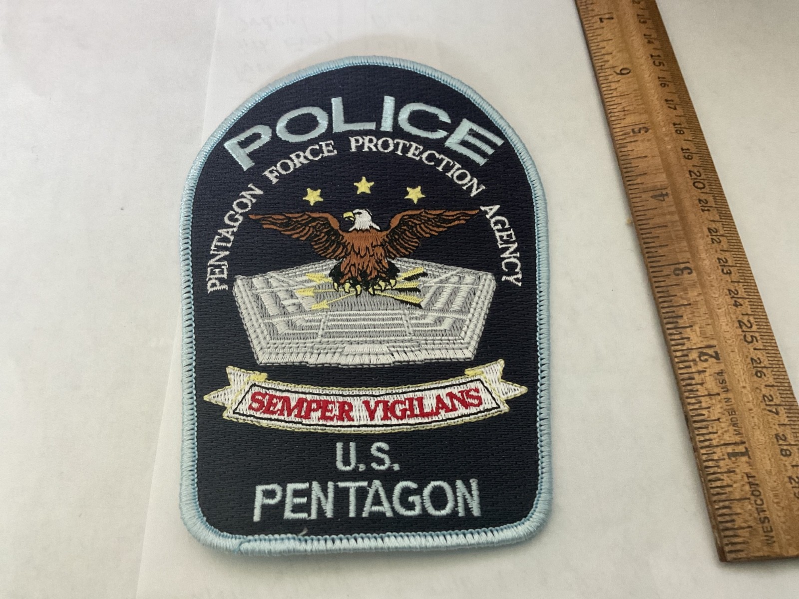 U.S. Pentagon Washington DC. New Full Size Patch 100% Embroidered, 6 inch height