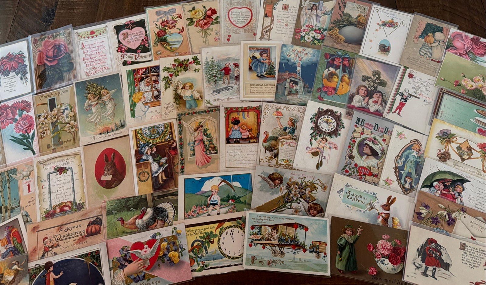 Lot of 60~1900s~Holiday Greeting Postcards~Xmas~Easter~Valentine~Santa~etc.~s509