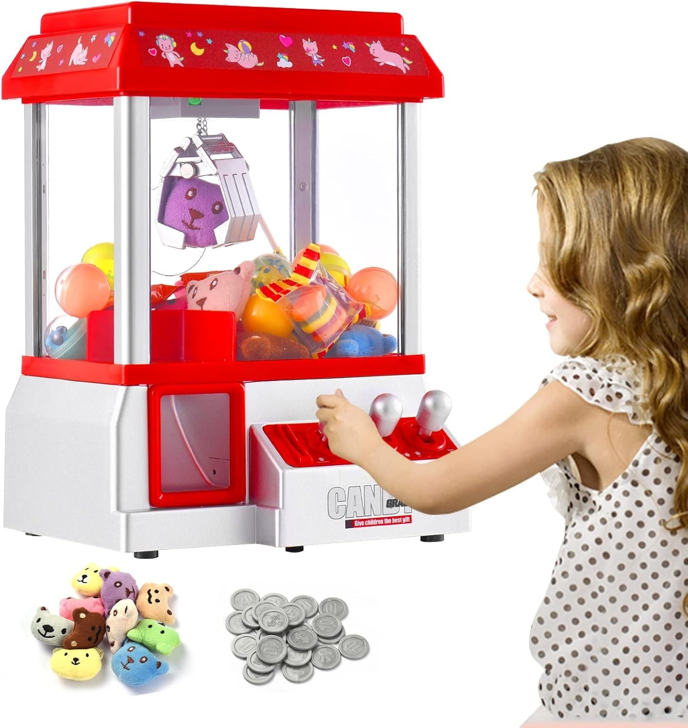 Candy Grabber Claw Machine - Interactive Arcade Game for Kids with Plush Toys