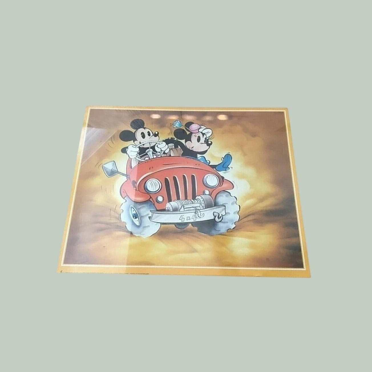 Vintage Disney Mickey Minnie Mouse Jeep 4x4 Poster F522 John Faber Netherlands