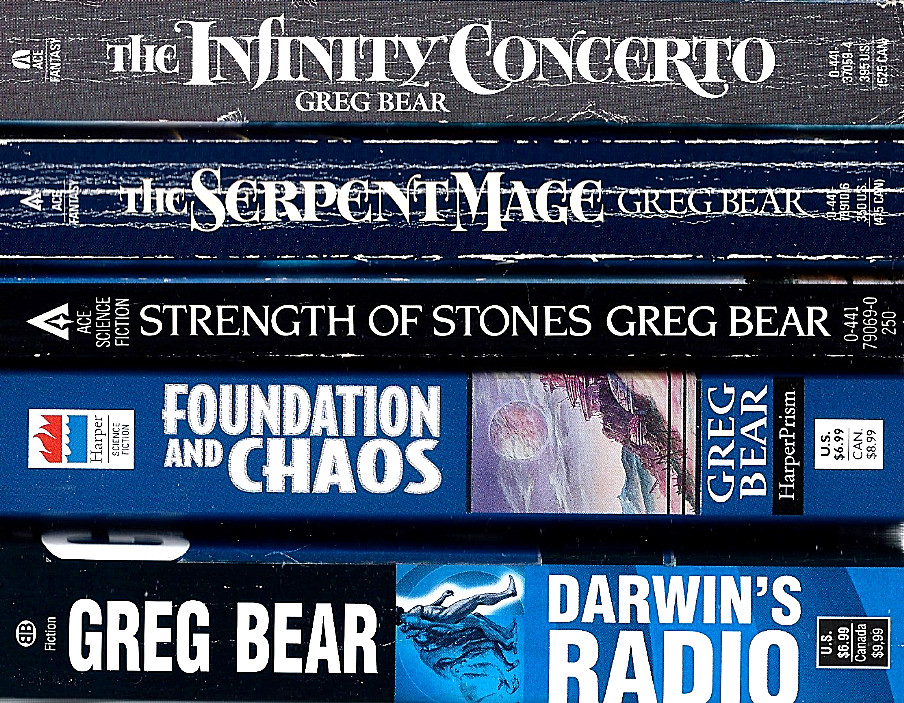 Lot of 5 Books by Greg Bear Darwin\'s Radio Infinity Concerto Sepent Mage More