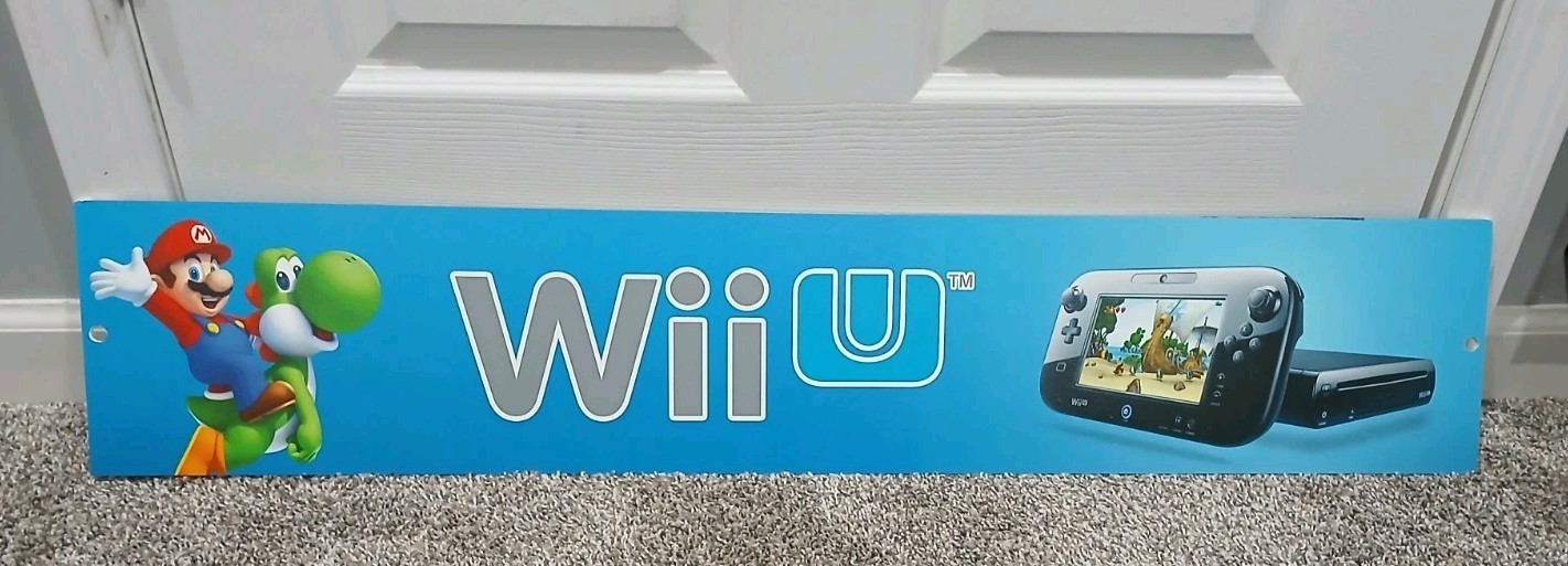 Nintendo Wii U Store Sign Double Sided Super Mario Yoshi