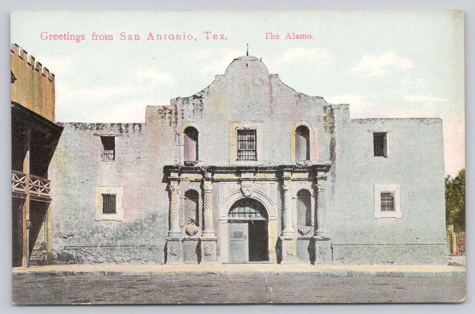 Vintage Greetings San Antonio TX The Alamo Postcard Printed in Germany