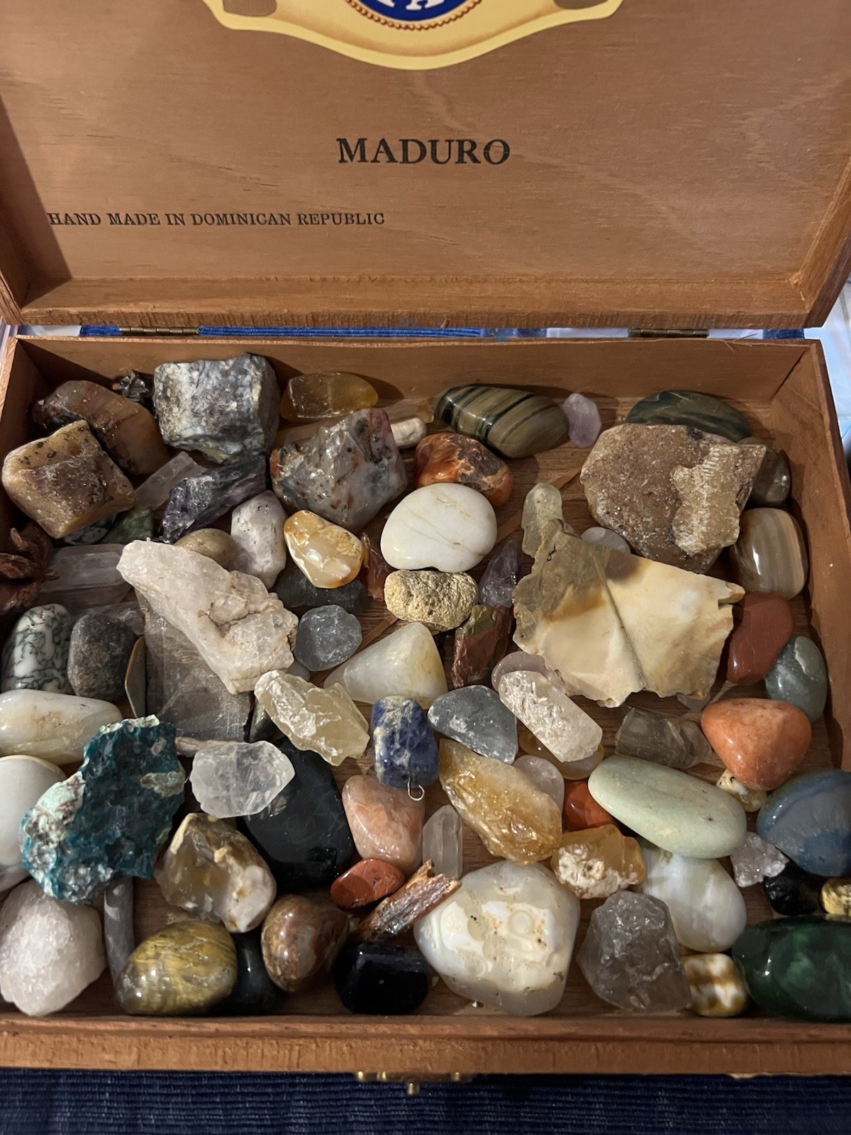 Treasure Chest of Gems or Stones & Shiny Smooth Items & Collection Rare Pieces