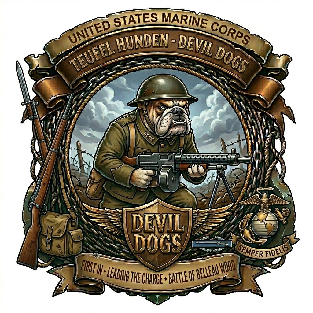 USMC Devil Dogs Teufel Hunden Belleau Wood Premium Military Graphics 4\