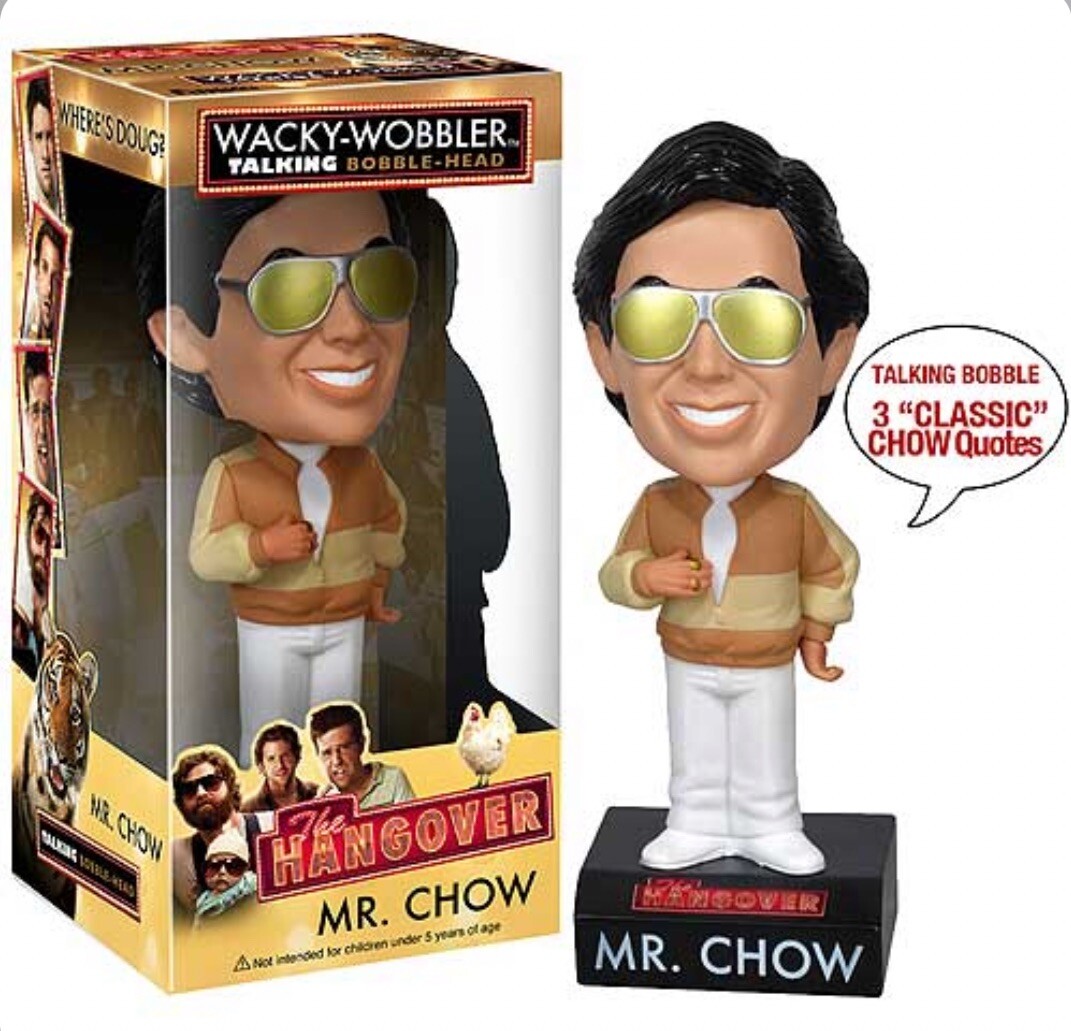2010 Funko Wacky Wobbler Talking Bobble Head MR. CHOW The Hangover - New/Sealed