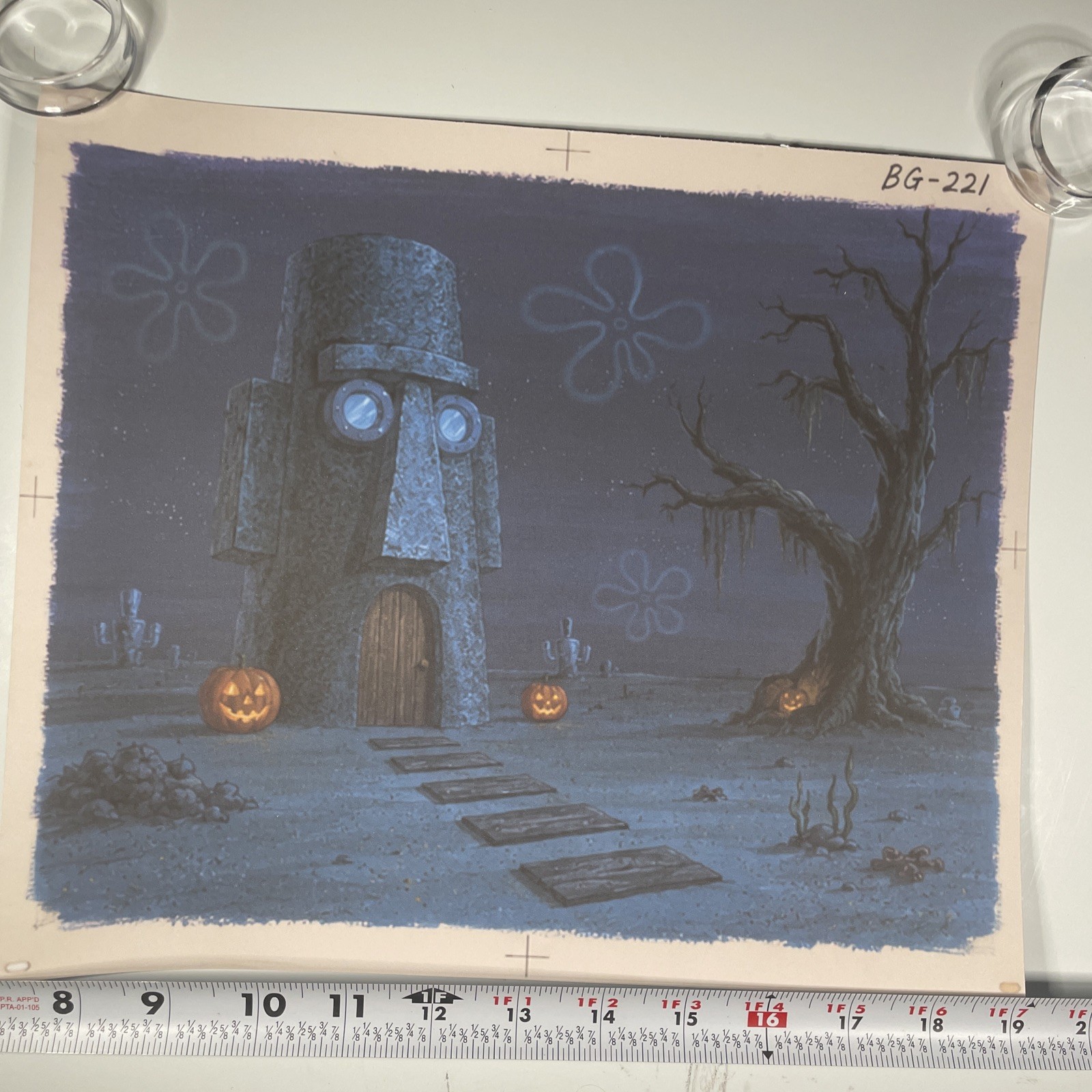 Spongebob Animation Cel Back￼ground Print Vintage Cartoons Art HALLOWEEN BG R