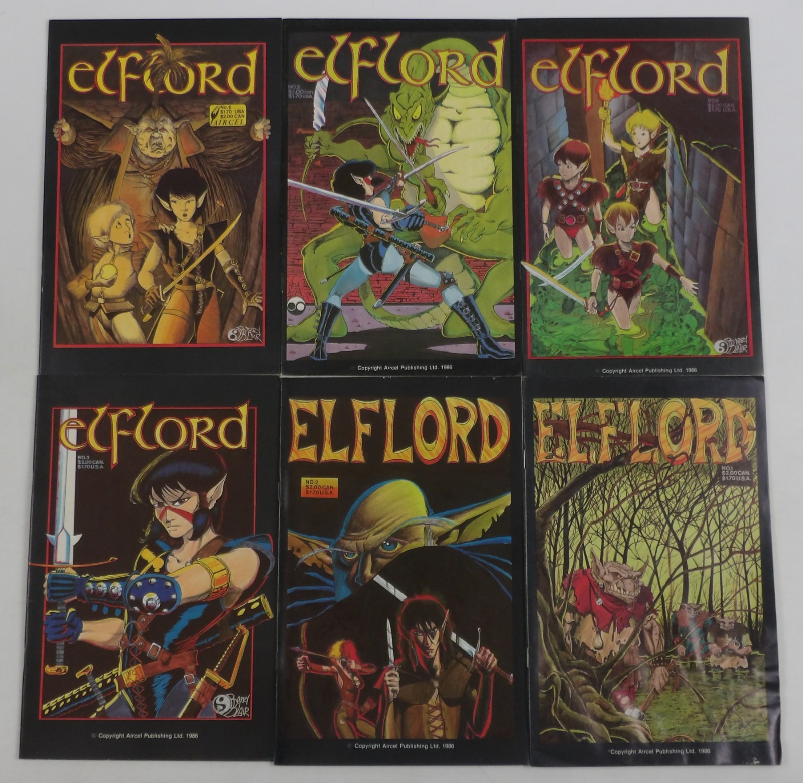 Elflord #1-6 FN complete series - Barry Blair Aircel Comics set lot 2 3 4 5