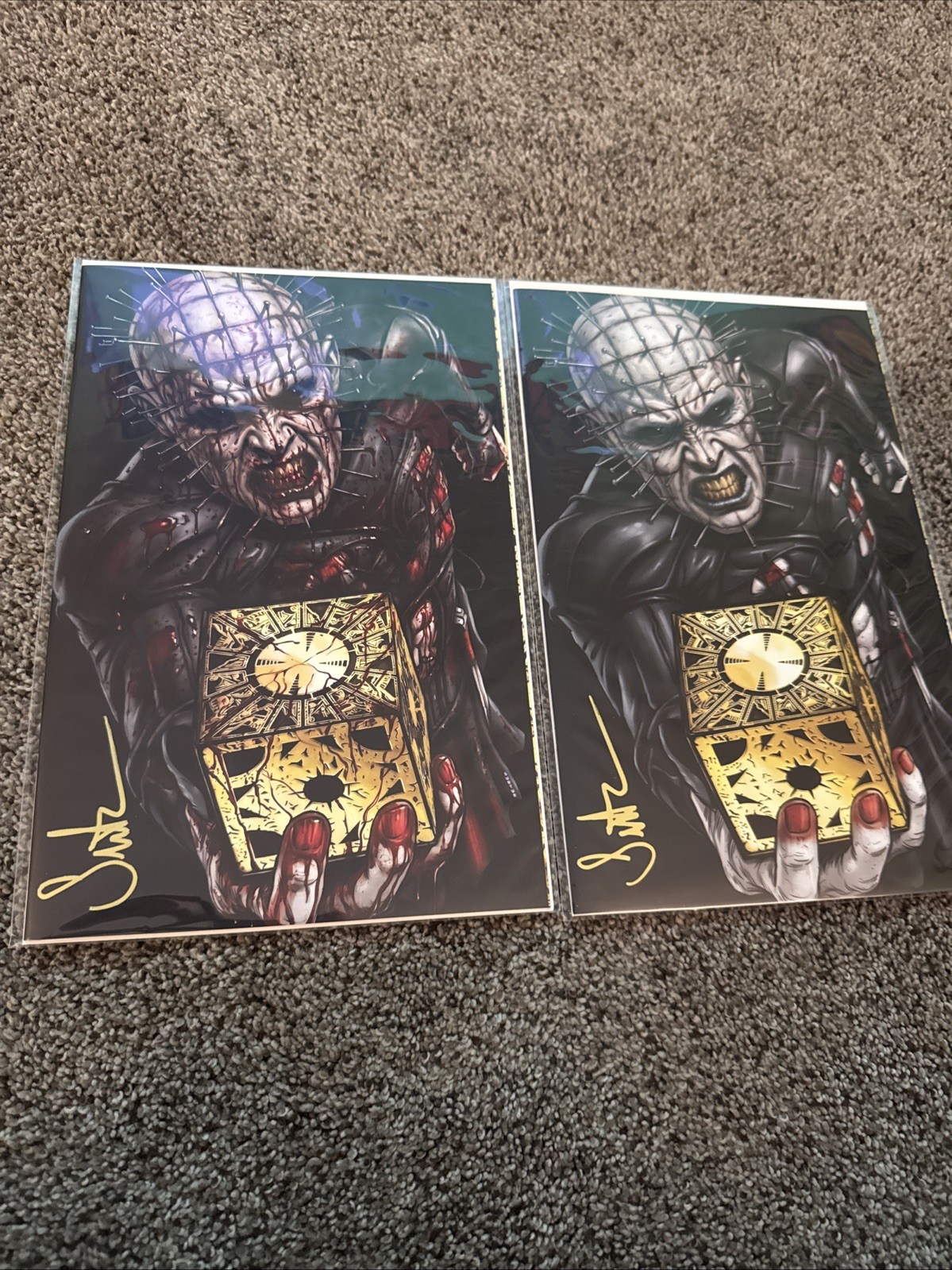 FRIGHT WEAVER - SUTUR HELLRAISER PINHEAD BLACK COVER SET SIGNED COA NM LTD 75