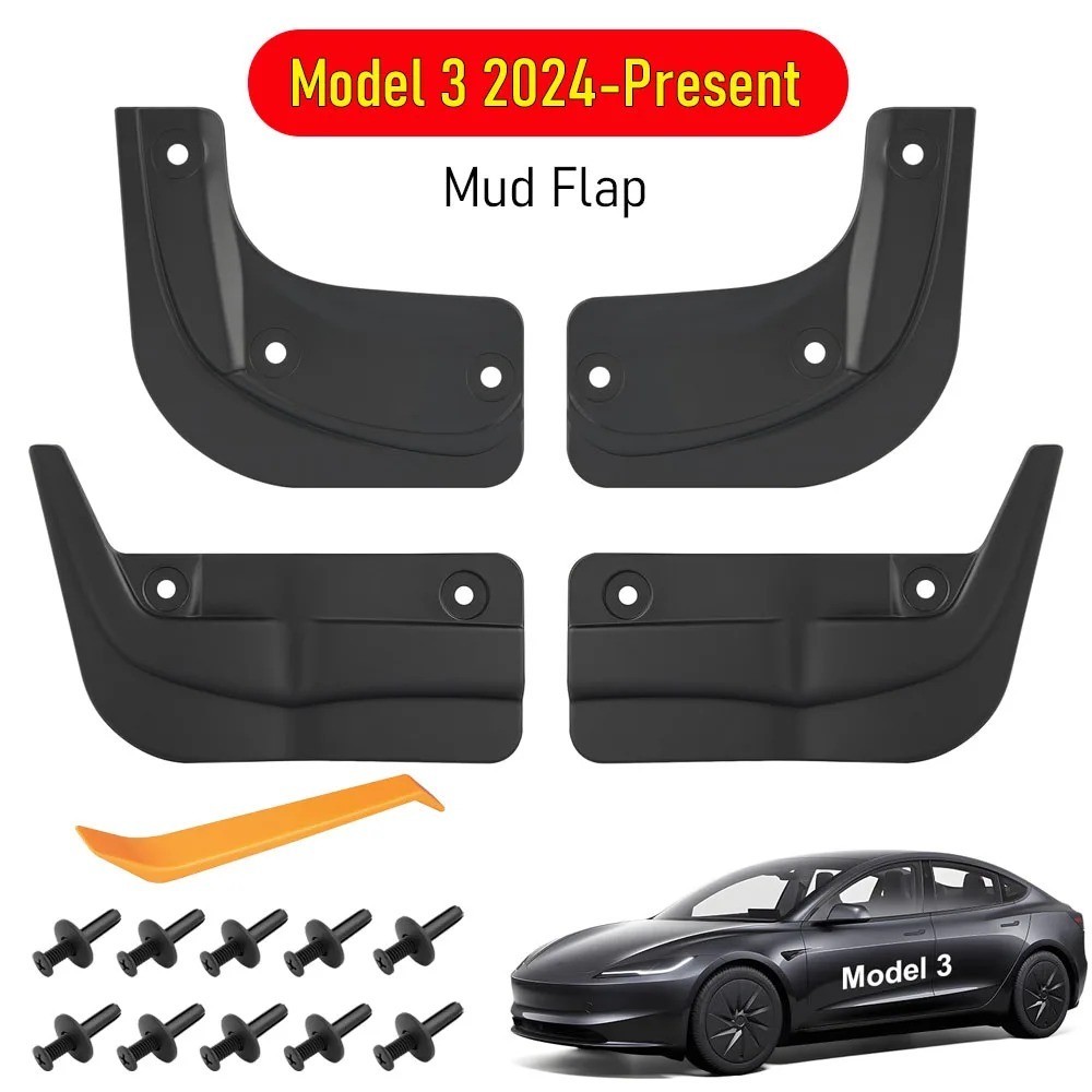 Tesla Model 3 Y Mud Flaps TPE Splash Guards All-Weather Set