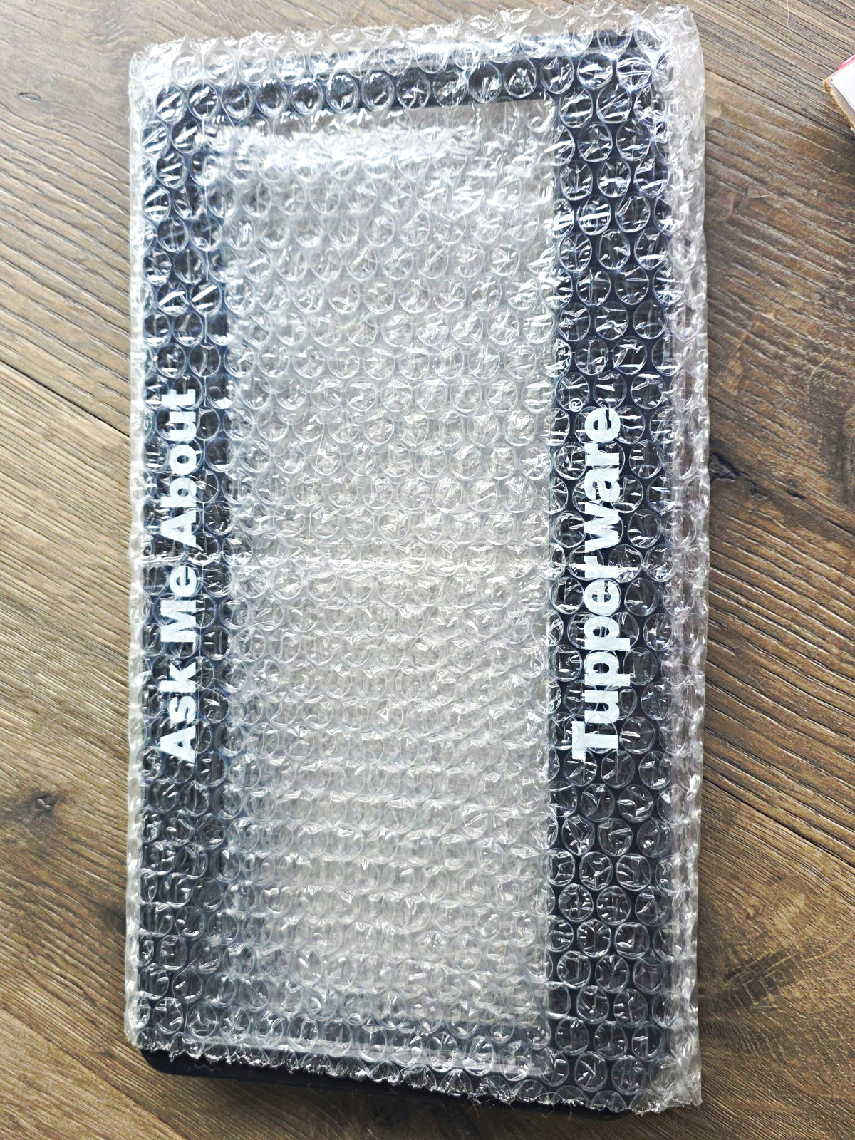 SET OF 2 ASK ME ABOUT TUPPERWARE LICENSE PLATE HOLDERS NEW IN PLASTIC BLACK