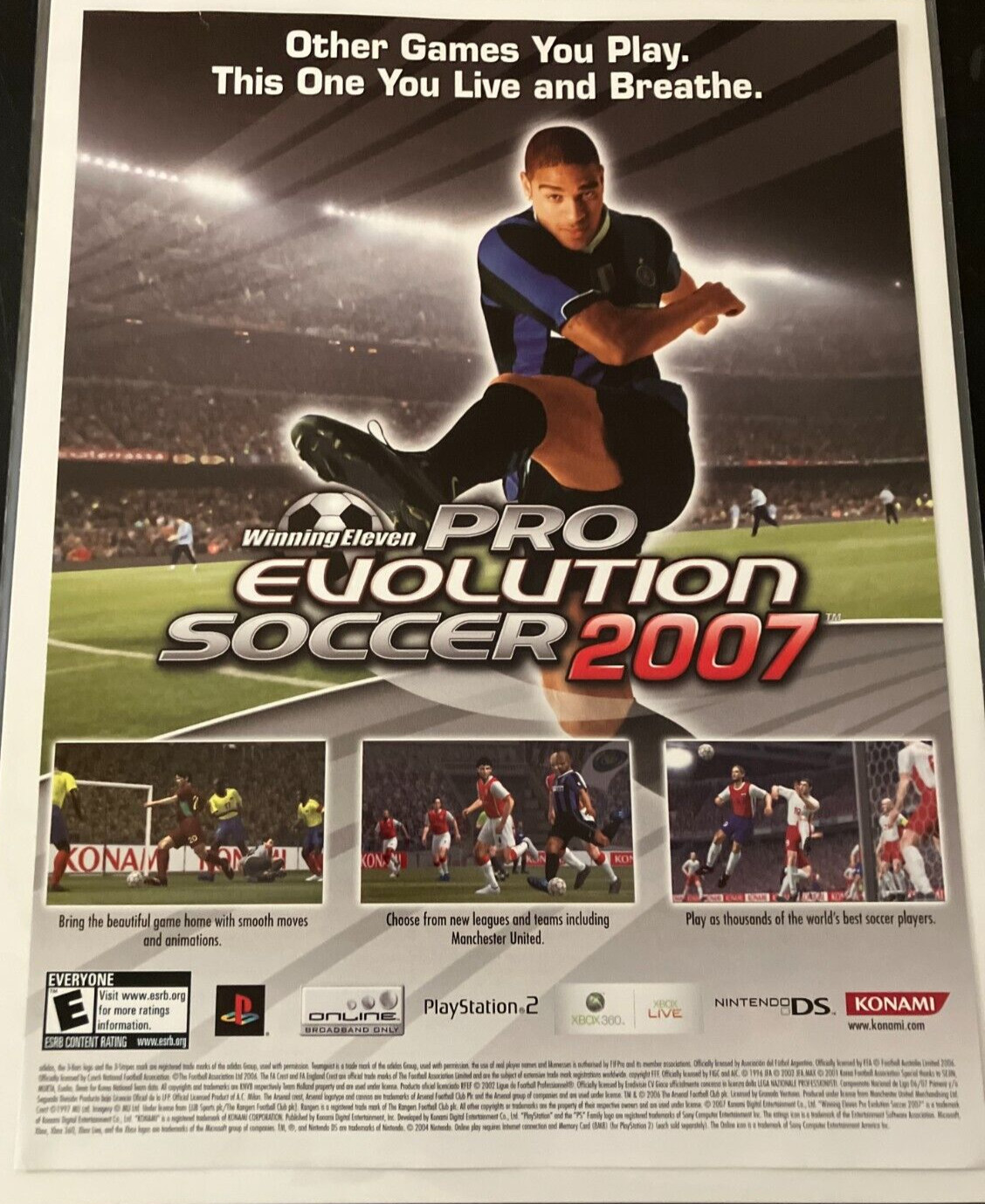 Winning Eleven Pro Evolution Soccer 2007 - Vintage Gaming Print Ad Wall Art