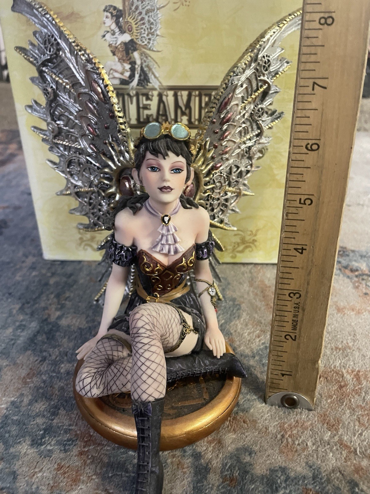 Nemesis Now Steampunk Fairy Figurine on Pocket Watch Resin Fantasy Statue W/ Box