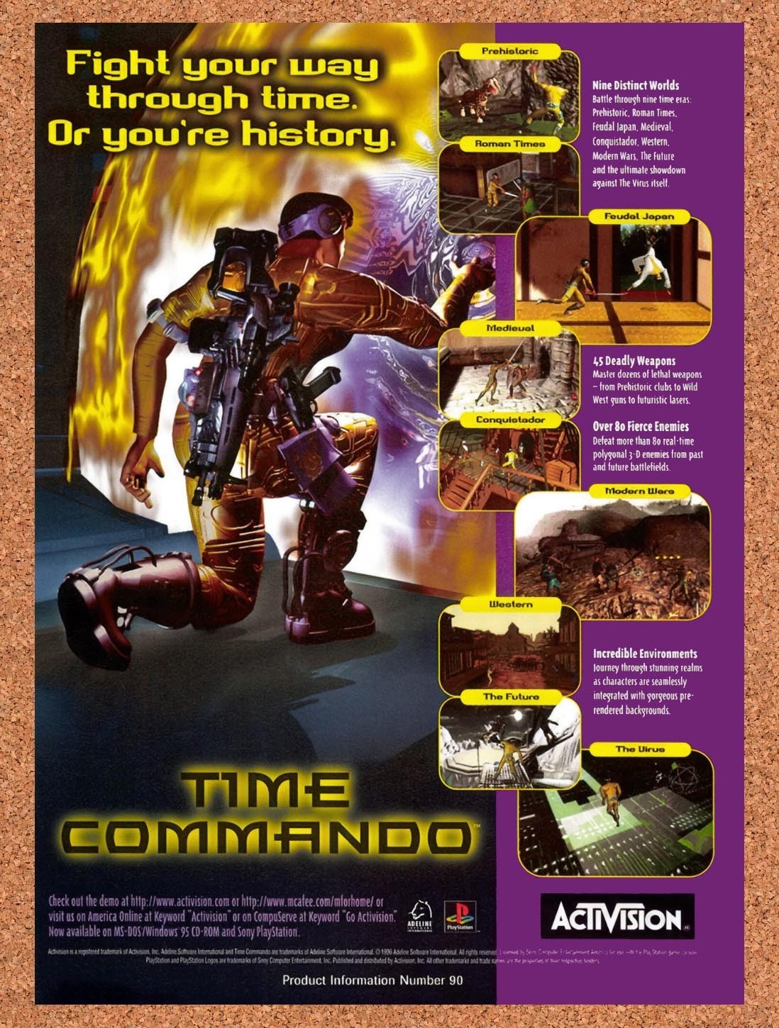 1996 Time Commando PC Original Advertisement / Retro Promo v2