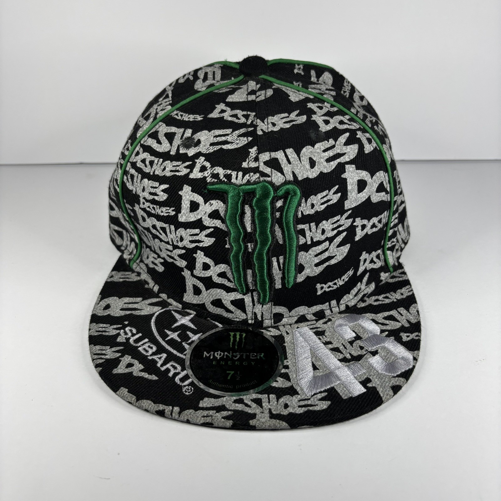 Vintage Ken Block #43 Monster Energy DC Shoes Subaru Rally Team Hat Fitted 7 1/2