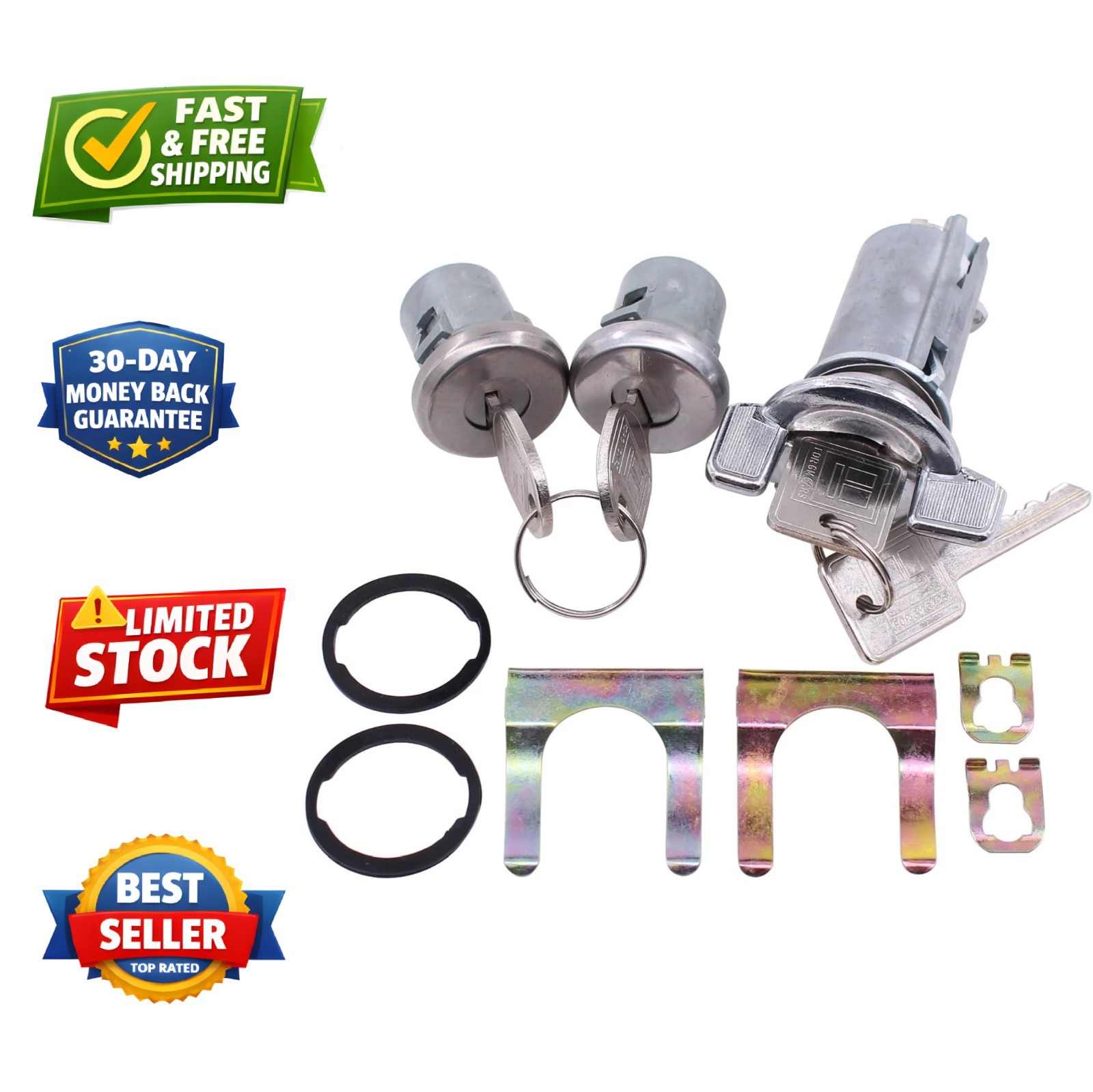 Ignition Switch and Door Lock Cylinder Kit for Chevy for GMC for Pontiac for ...