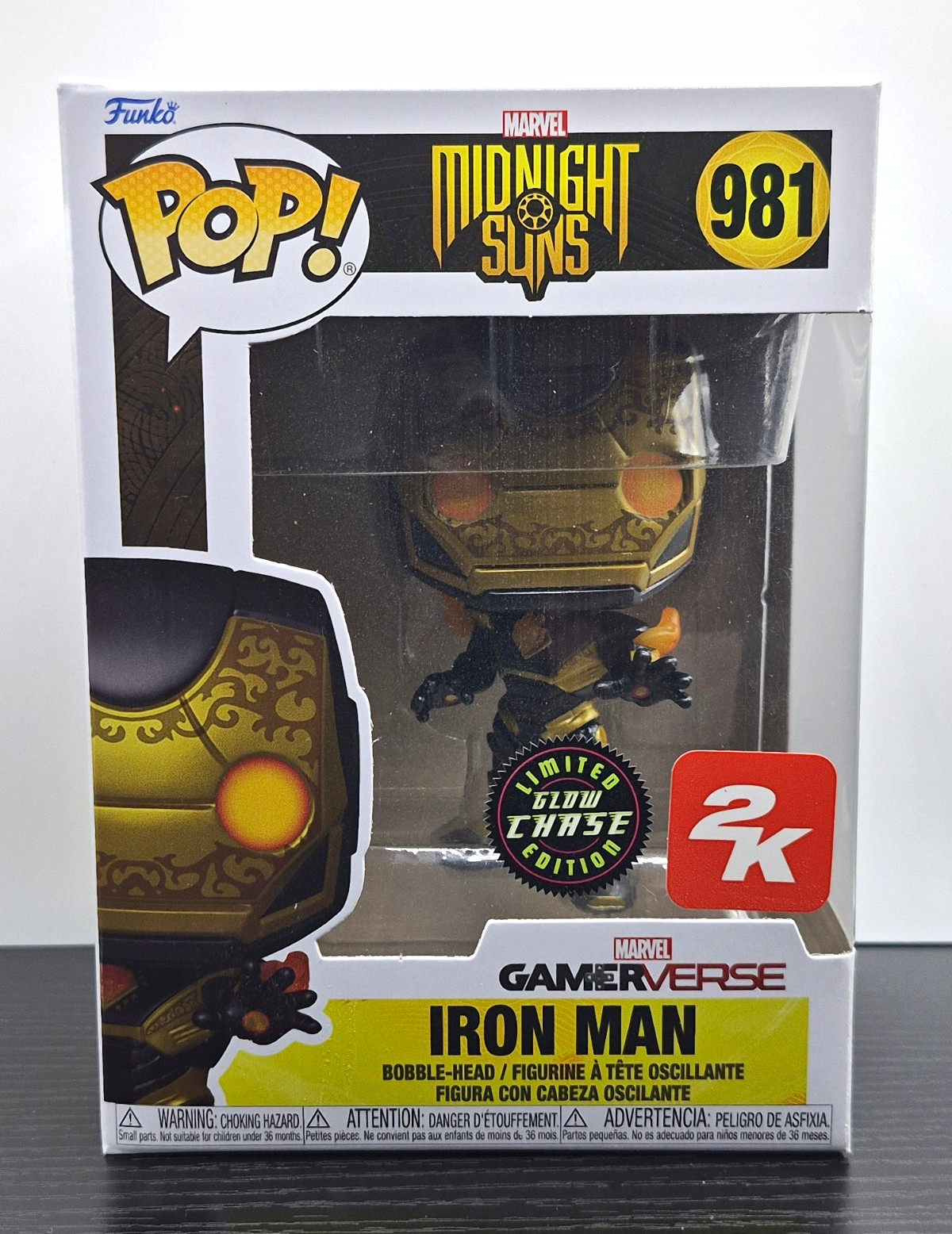 Funko Pop Marvel Midnight Suns Iron Man Vinyl #981 2K Games Glow Chase