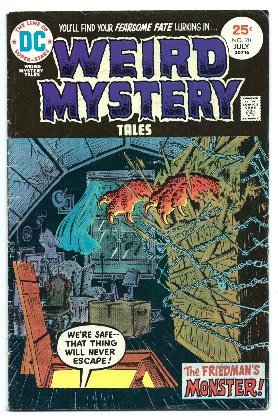WEIRD MYSTERY TALES #20 -- DC HORROR COMIC -- ERNIE CHAN COVER -- JULY 1975