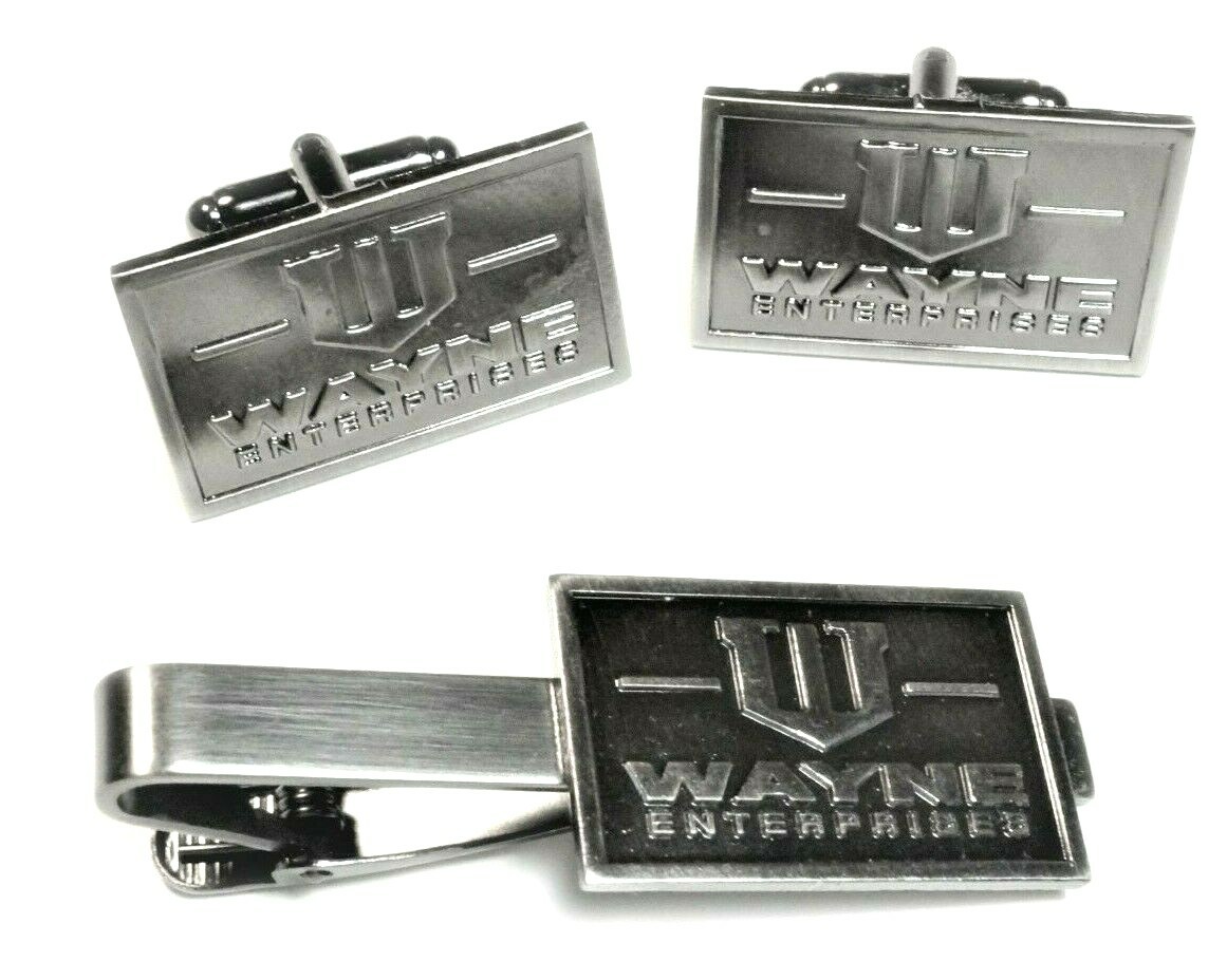 Wayne Enterprises Batman Bruce DC Comics Tie Bar Clip Cufflink Cuff Links Set
