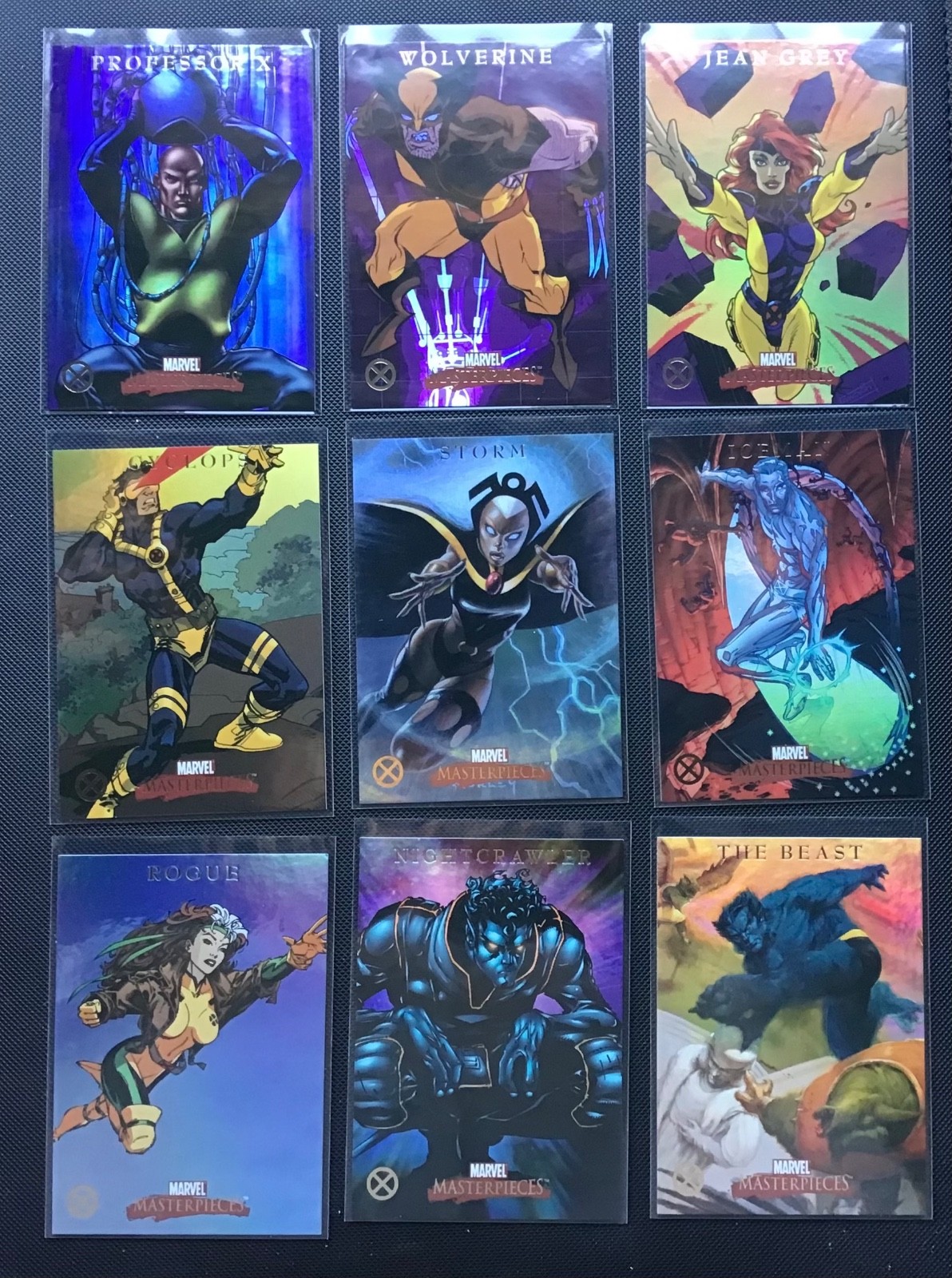 2007 MARVEL MASTERPIECES COMPLETE 9 CARD FOIL PARALLEL  X- MEN CHASE SET