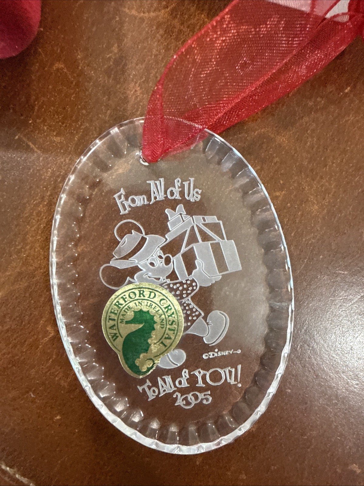 2005 Disney Waterford Crystal Shopping Mickey To All of You Ornament New in Box