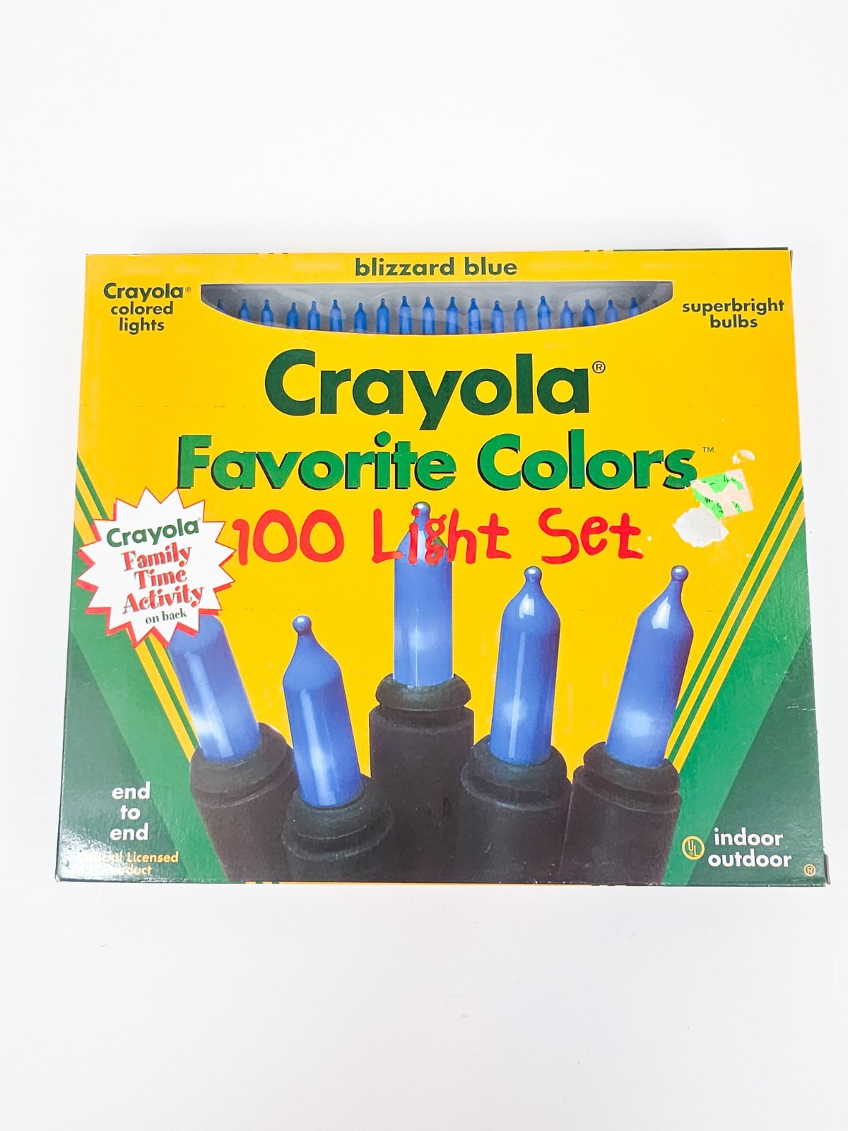 New Old S Crayola Favorite Colors 100 Christmas String Lights Blizzard Blue 1996