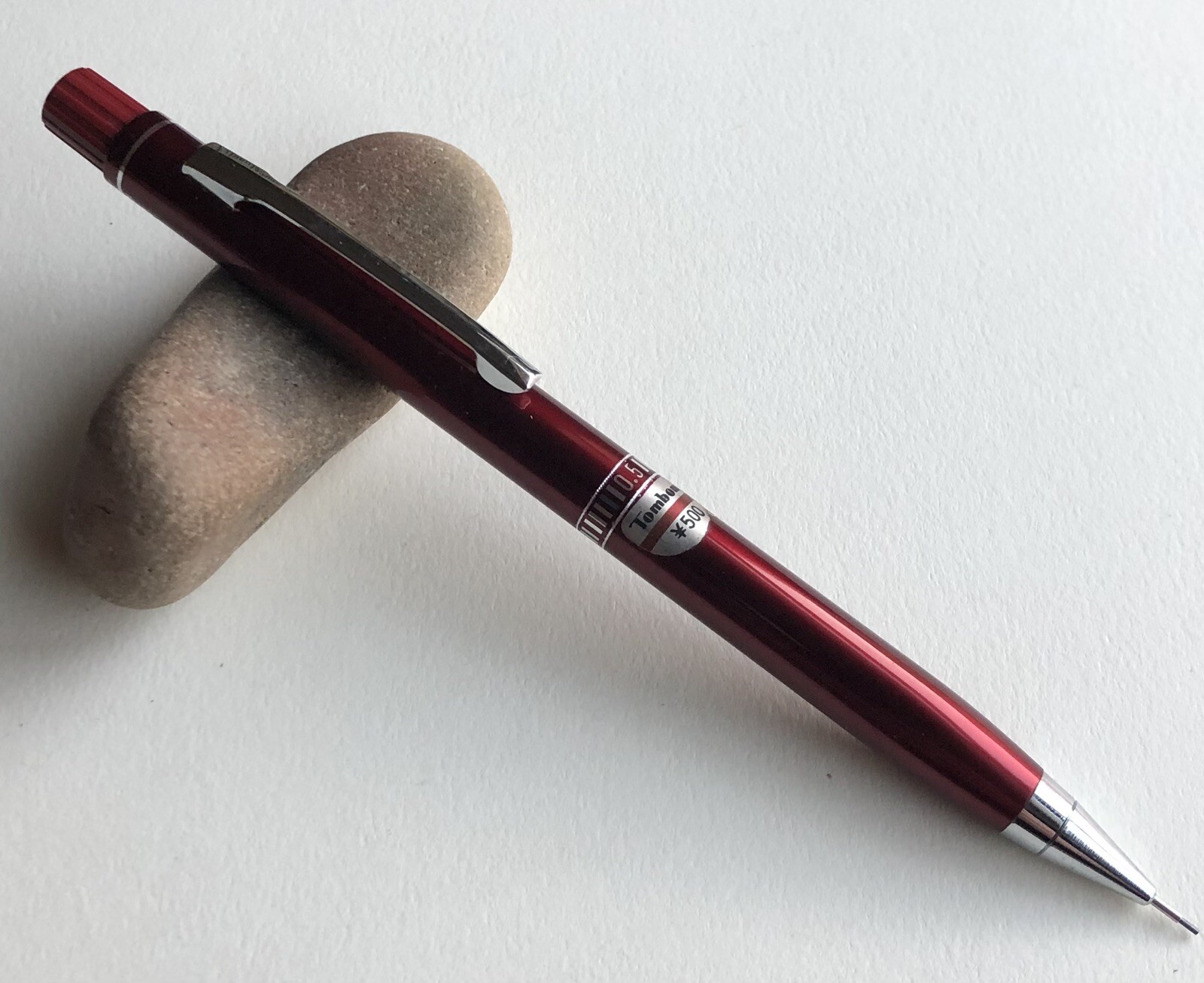 Vintage TOMBOW 500 M22 Mechanical Pencil .5mm Lead Sticker NOS Red Metal Japan