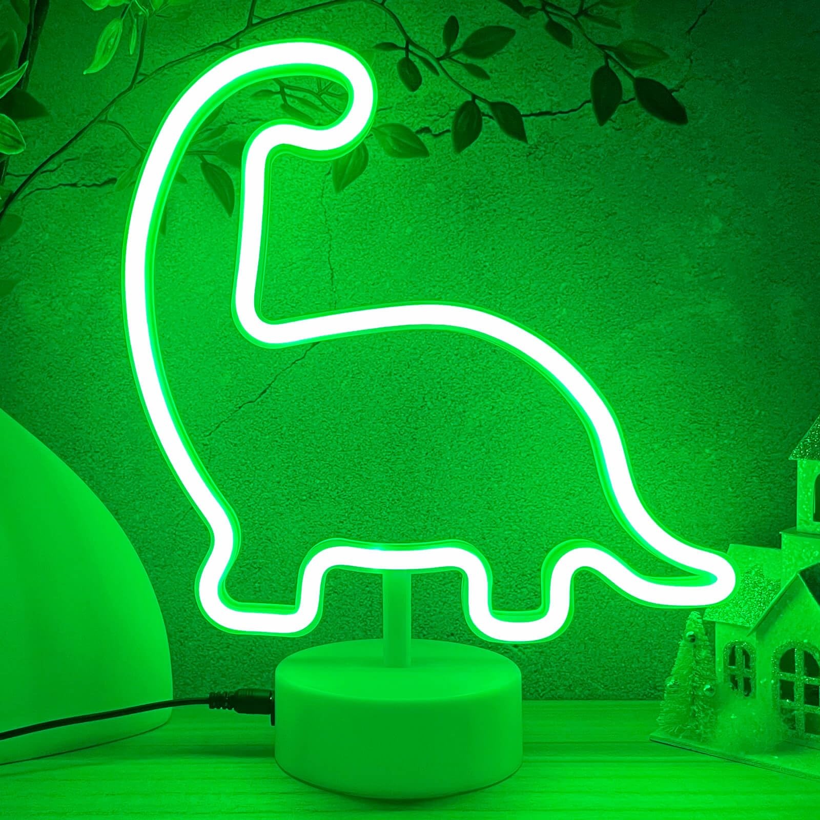 Dinosaur Neon Sign Dino Light Green, Dinosaur Neon Light Dino Room Decor for ...