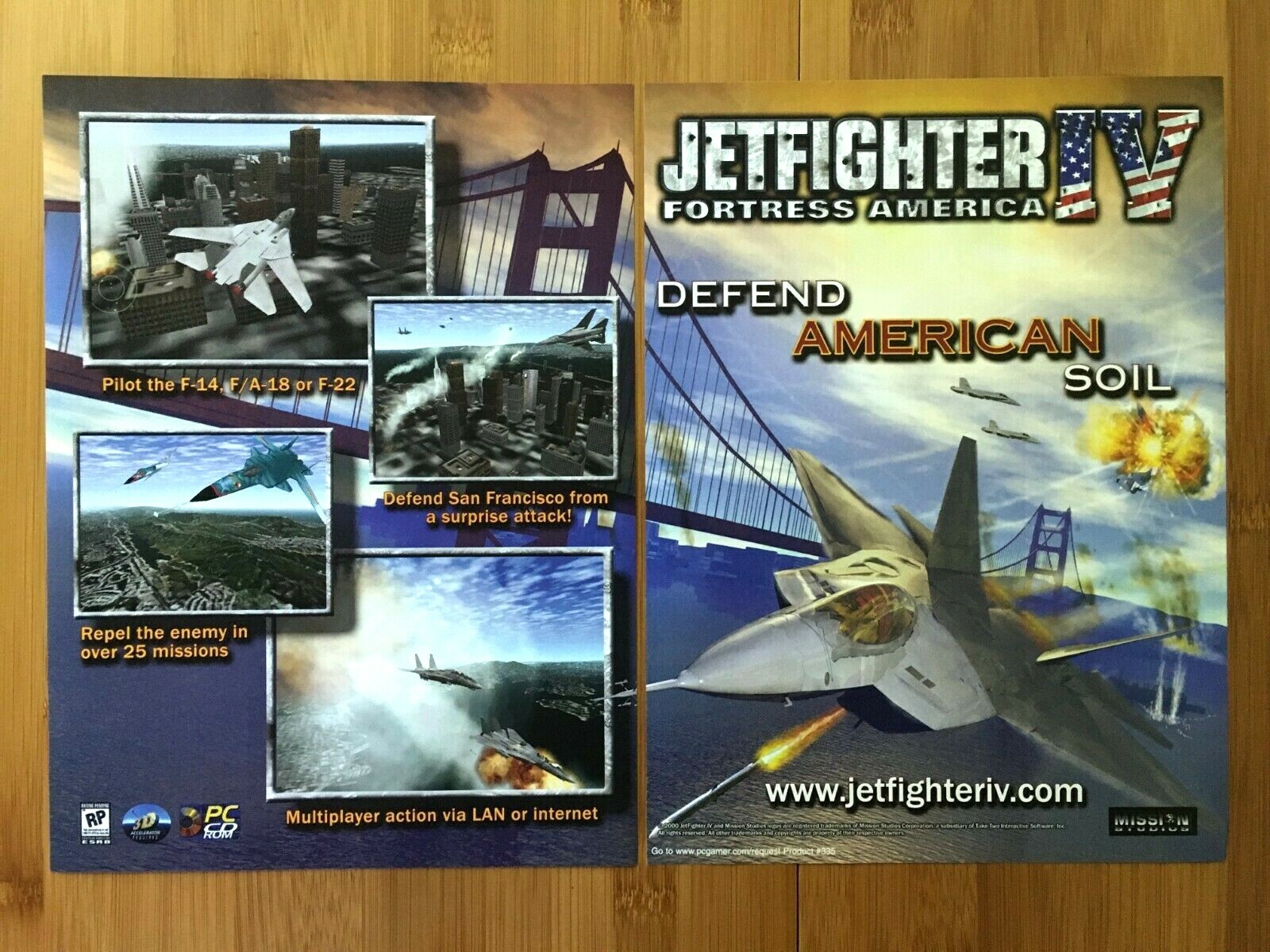 Jetfighter IV: Fortress America PC 2002 Print Ad/Poster F-14 Plane America USA