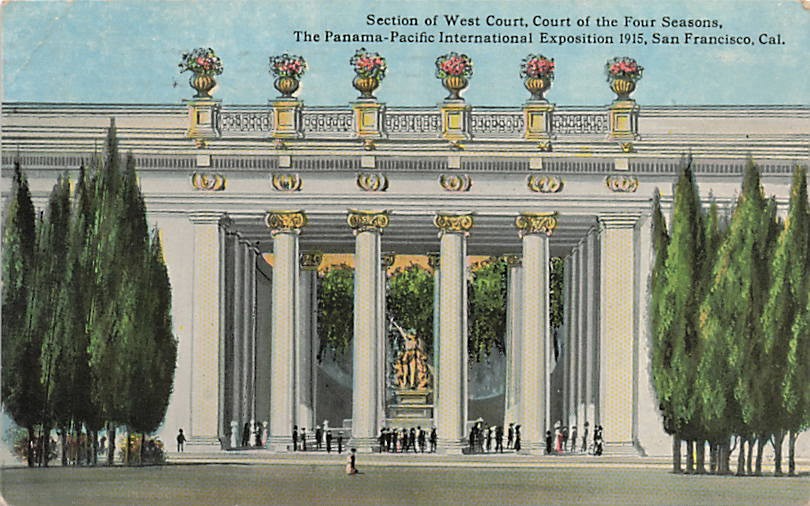 Postcard CA: West Court, Four Seasons, Panama-Pacific Expo 1915, San Francisco