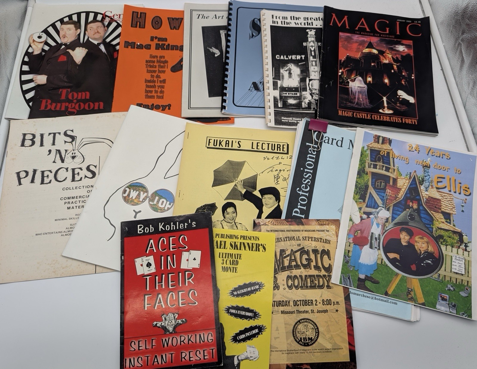 Vintage Magician Lecture Notes Lot Signed Fukai, Burgoon Magic Castle Genii