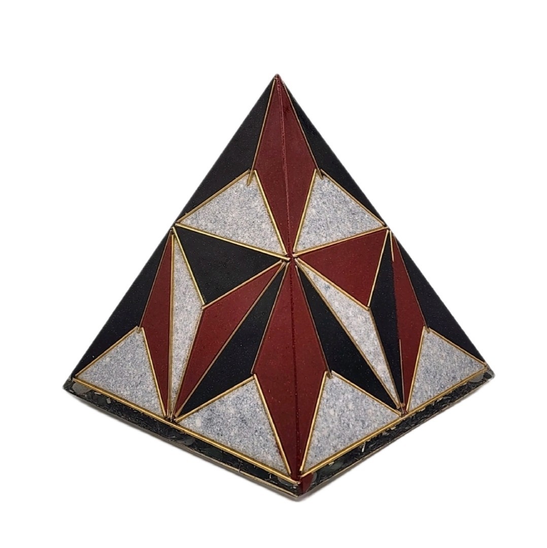 XL Orgonite Pyramid “Trinity Balance” | Crystal Energy Sculpture 6.7