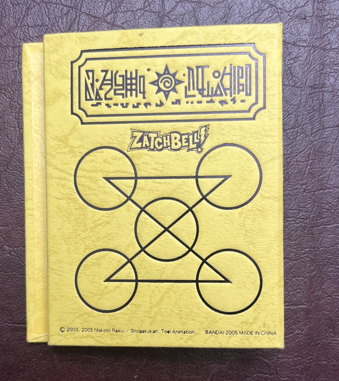 Zatch Bell  2005 Spell Book Card case Yellow Mahon Golden Gash With 11 Cards