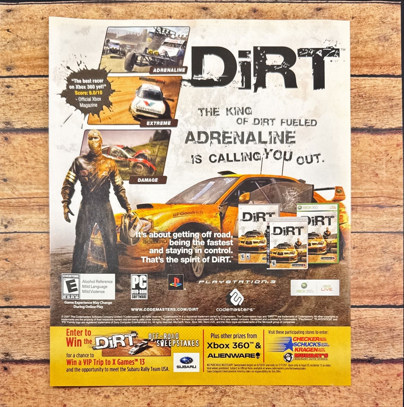 2007 Dirt Xbox 360 PS3 PC Print Ad/Poster Off-Road Racing Video Game Promo Art