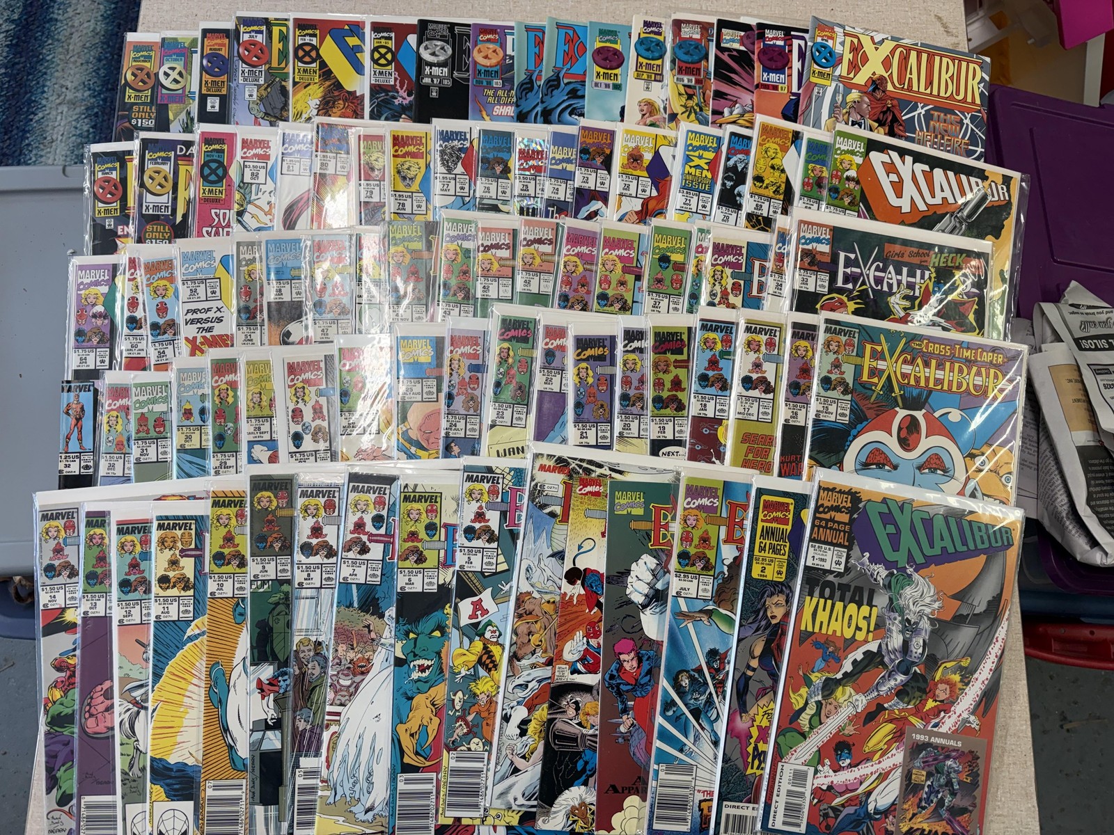 Vintage Marvel Excalibur Comic Lot 80+ Issues X-Men Team Run Annuals Special