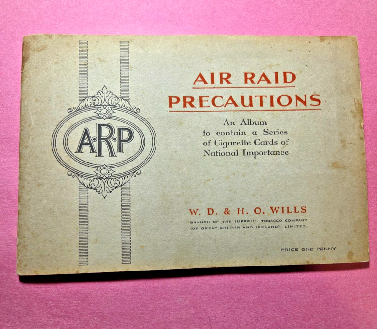 RARE WWII WILLIS Album with 50 AIR RAID PRECAUTIONS Cigarette Cards