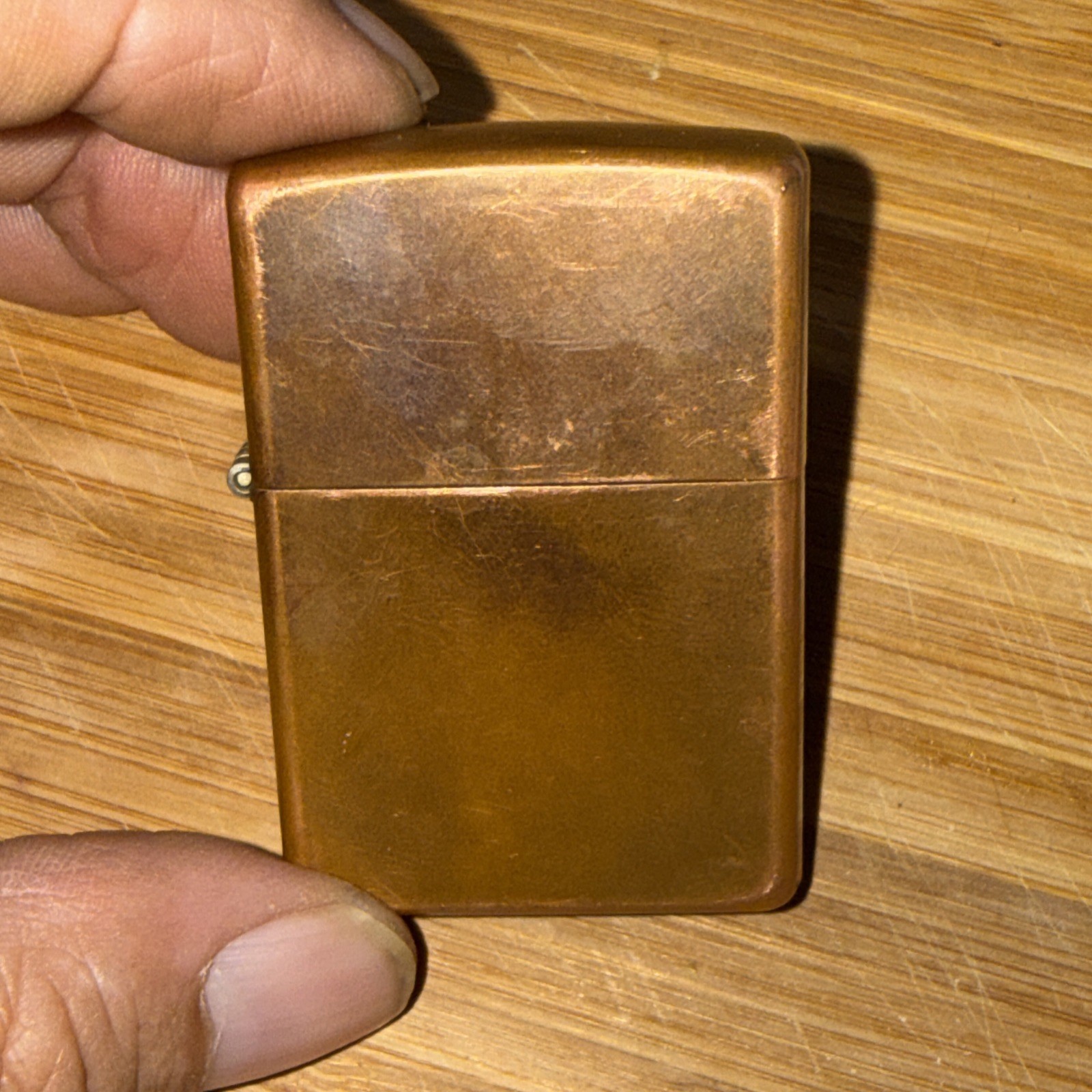 Zippo Solid Copper Lighter 2003 E03 Bradford PA USA Genuine Patina Vintage