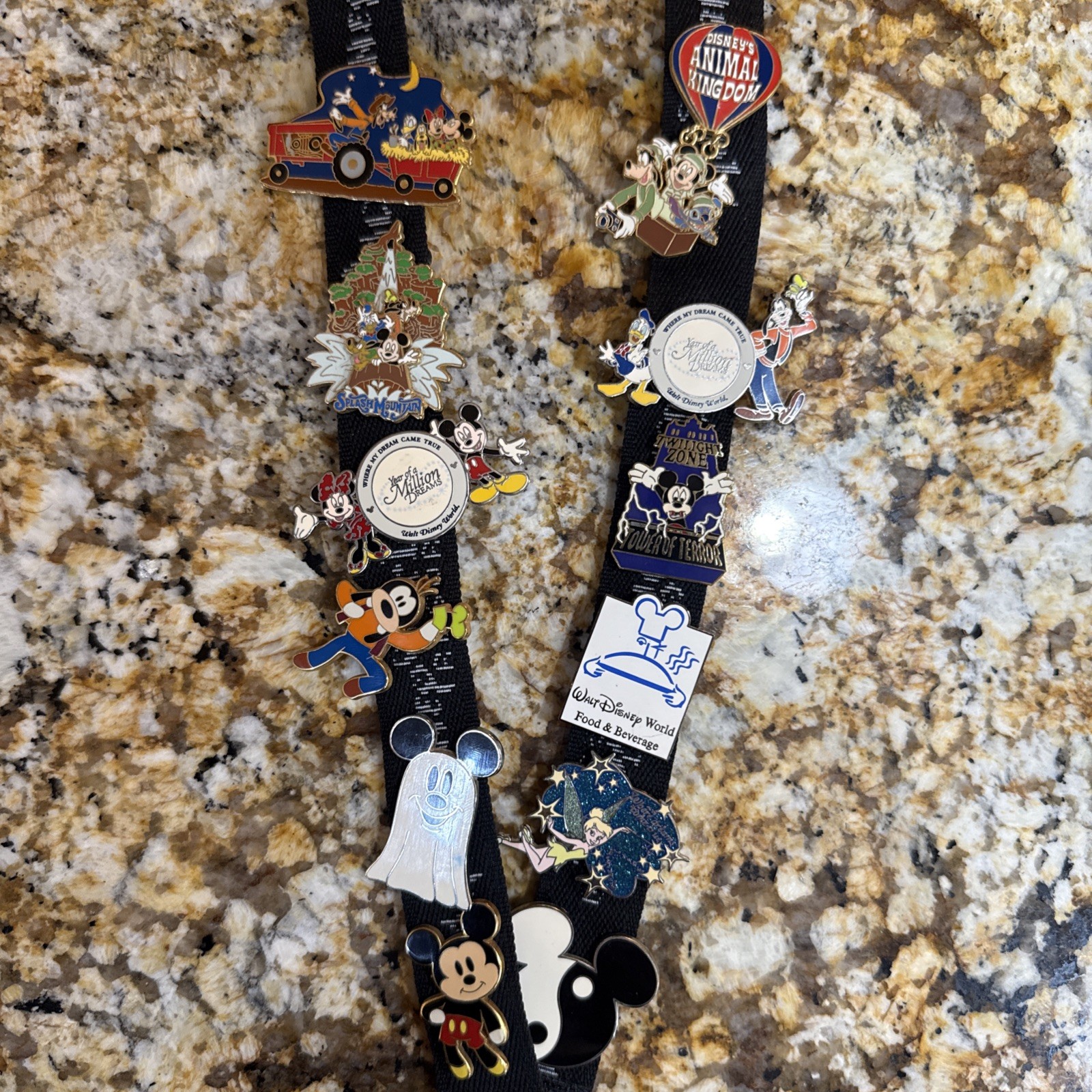 Walt Disney World Pin Lot Official Lanyard Tower Terror Cast Member Tinkerbell