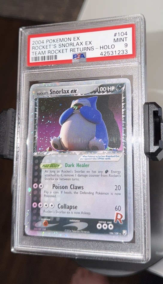 2004 Pokémon Team Rocket Returns Rocket’s Snorlax ex Holo 104/109 ERRORRARE 1/1