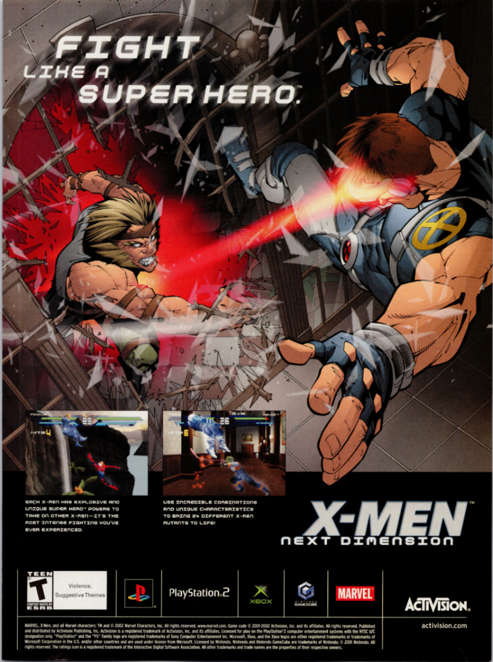 Marvel Activision X-Men Next Dimension Video Game Print Ad 2002 PS2 Xbox GC