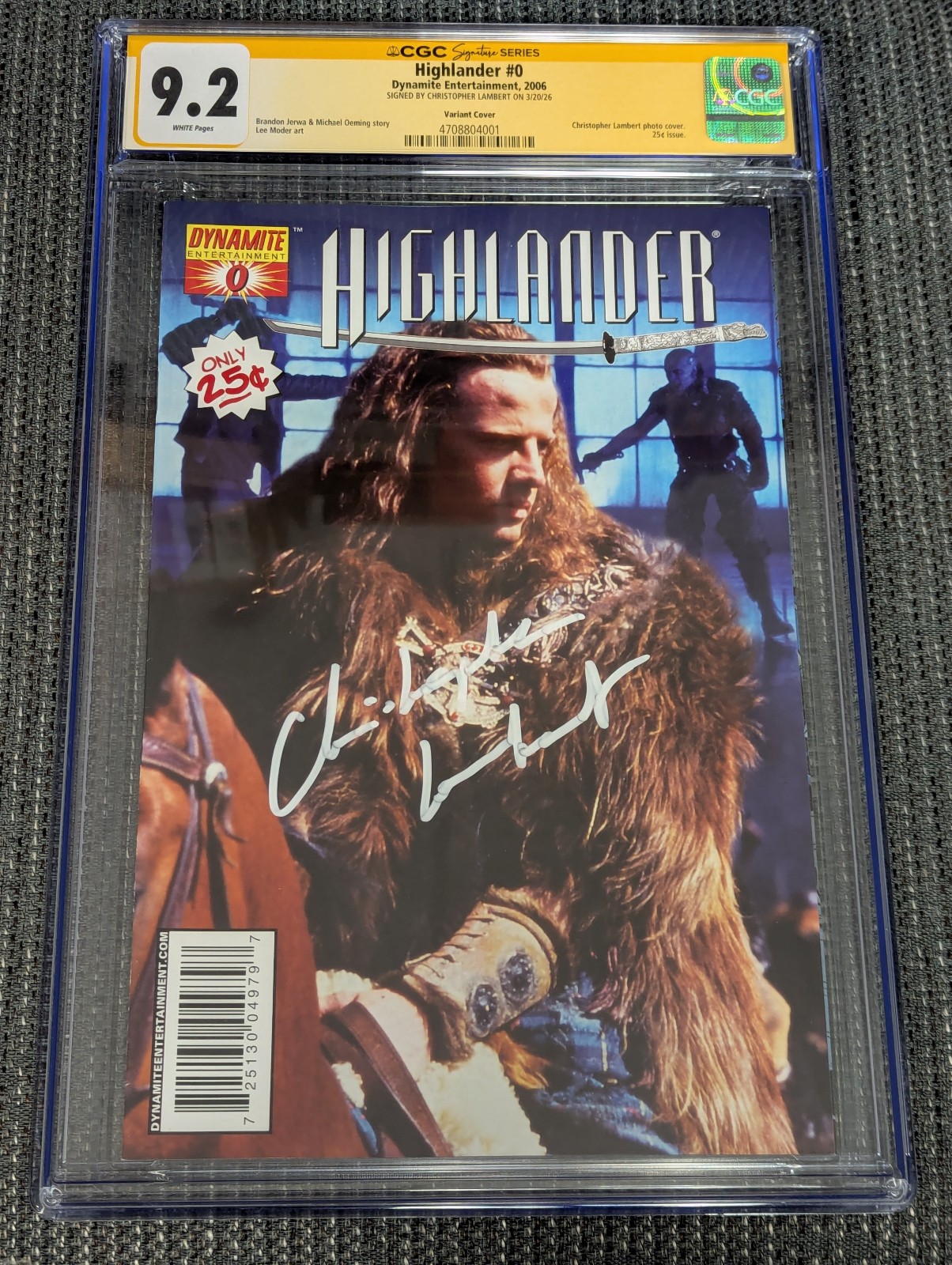 Highlander #0 CGC SS 9.2 - Signed by Christopher Lambert