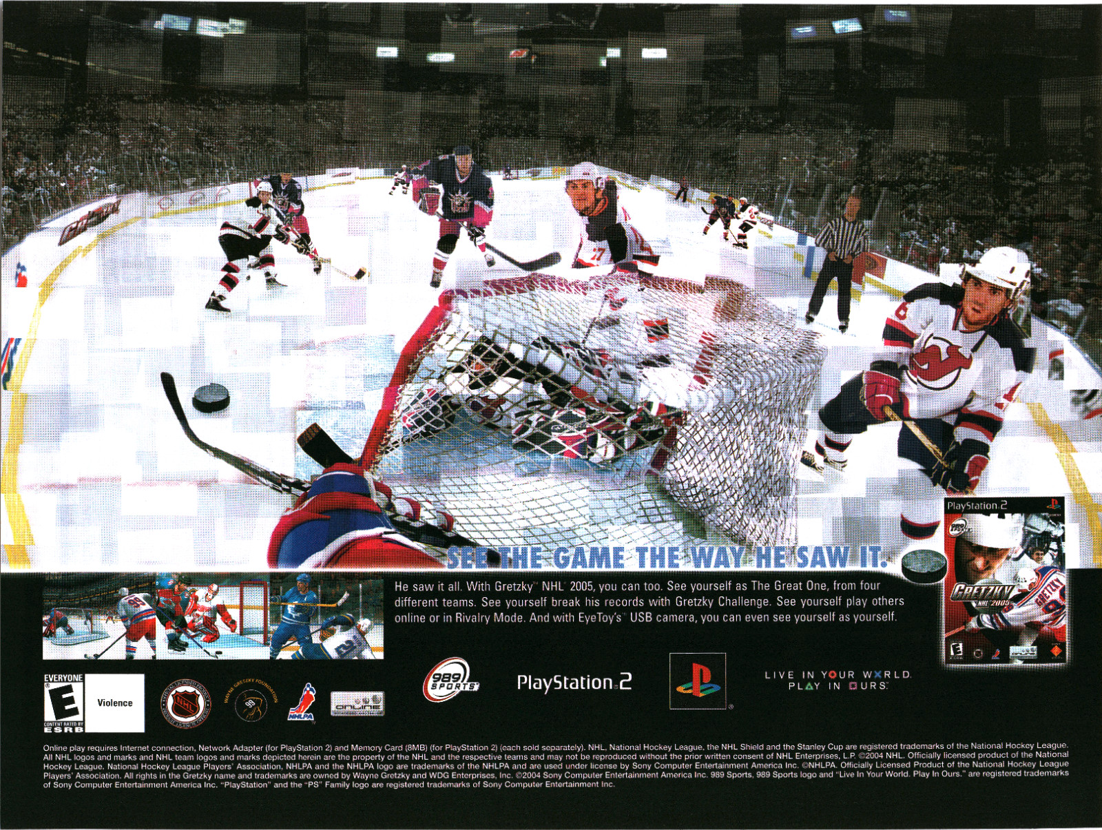 2004 Gretzky NHL 2005 Sony PS2 Video Game Hockey Wall Decor Promo Print Ad