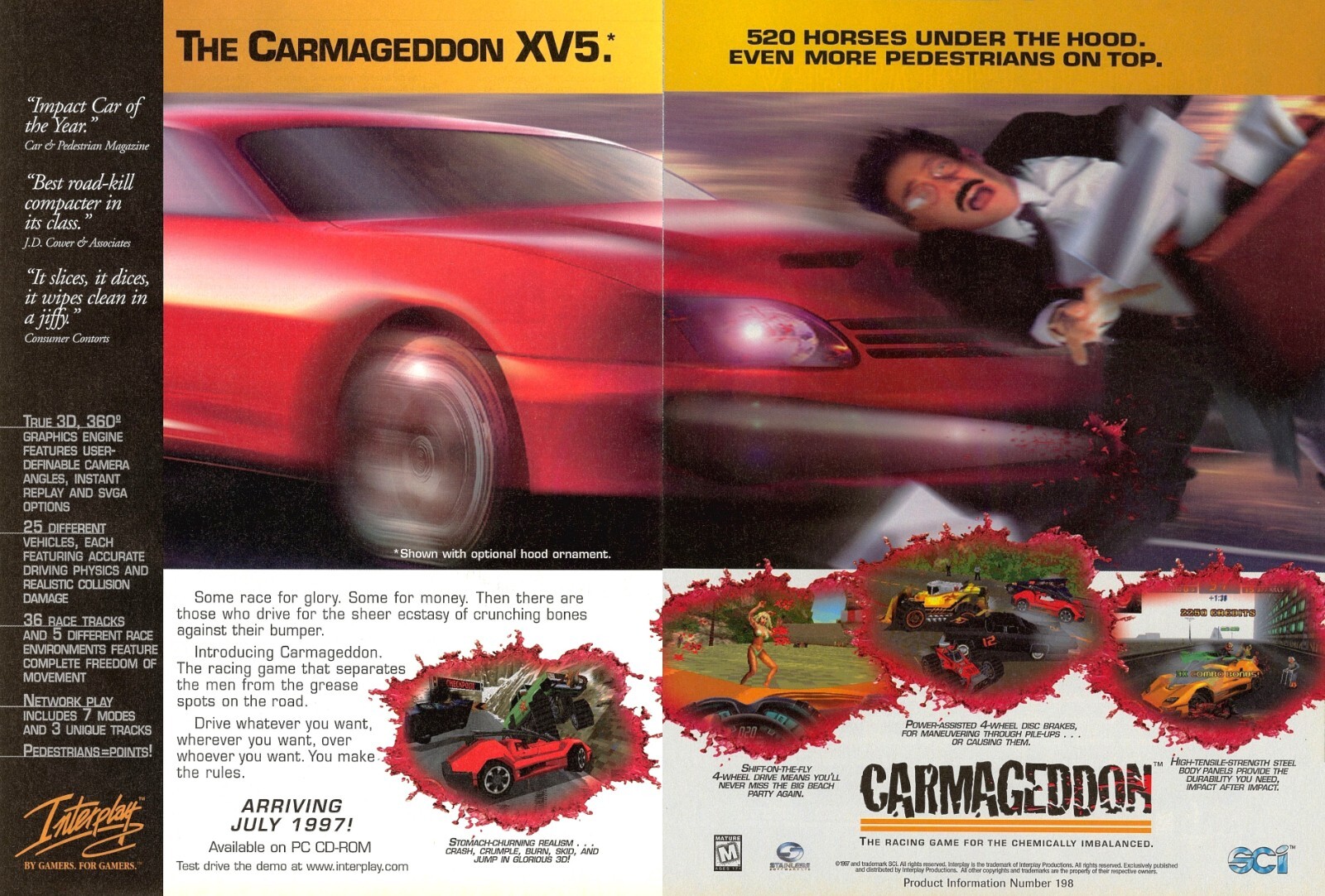 Carmageddon PC 1997 Double Page Big Box Promo Ad Wall Art Print Poster - Glossy