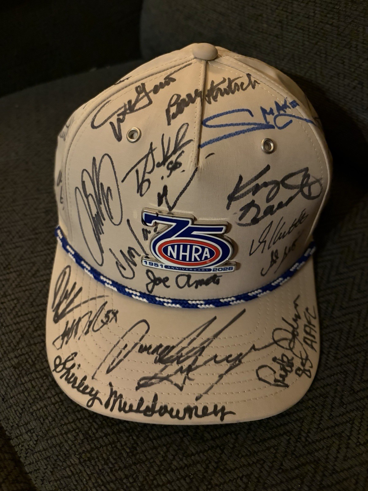 23 Nhra 75th Anniv SIGNED Hat Shirley Muldowney Don Garlits Prudhomme John Force