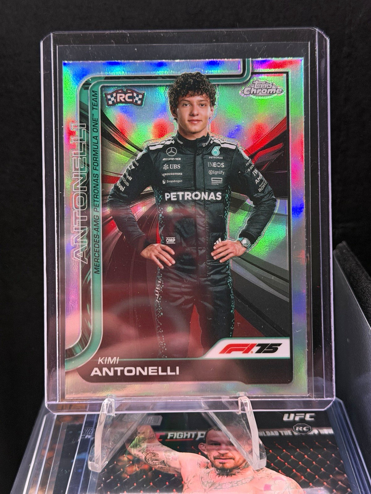Topps 2025 Topps Chrome F1 Formula 1 Kimi Antonelli Refractor Rookie Card #8